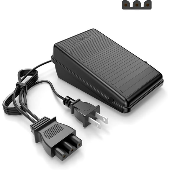 Foot Pedal Power Cord Replacement for Singer Sewing Machine, D Shape Plug Compatible with Singer 4452 4432 4423 4411 5554 5532 5523 5511 m1150 m1500 m2100