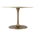thumbnail image 2 of ZUO Ithaca Marble Top Round Dining Table in White and Gold, 2 of 5