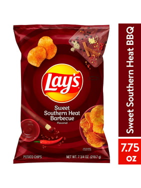 Lay's Potato Chips, Sweet Southern Heat Barbecue Flavor, 7.75 oz Bag