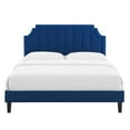 thumbnail image 6 of Modway Sienna Performance Velvet Queen Platform Bed, Blue, 6 of 10