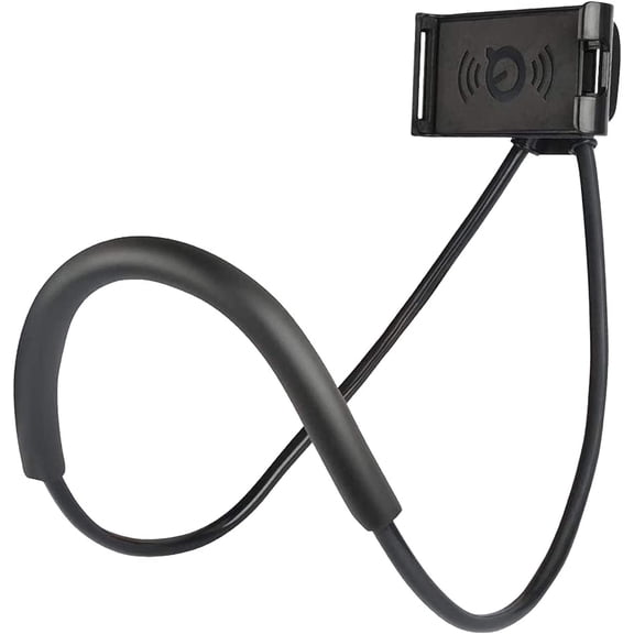 Cell Phone Stand Hanging on Neck Upgraded, Hands-Free Mobile Phone Holder Clip on Bed/Table 360° Rotation iPhone Tablet Mount Bracket, 27.6''/70 cm Length for 4.7''-7.6'' Screen