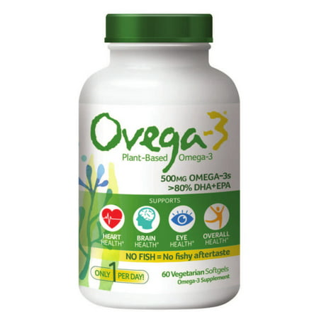 Ovega-3 Plant-based Omega-3 Vegetarian Softgels, 500 Mg, 60