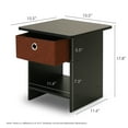 thumbnail image 7 of Furinno 10004 End Table / Nightstand Storage Shelf with Bin Drawer, Dark Espresso/Brown, 7 of 7