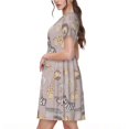 thumbnail image 2 of Disketp Safari Animals para Vestido de Manga Corta para Mujeres, Vestidos de Verano para Mujeres, Casual y Holgado para la Playa, 2 of 6