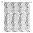 thumbnail image 2 of Black Grey Semi Sheer Curtains Drapes for Living Room, Bedroom, French Doors Window 63 Inches Long, Pastoral Botanical Branch Aesthetics Rod Pocket Chiffon Curtain Drapery Voile Draperies Panel, 2 of 6