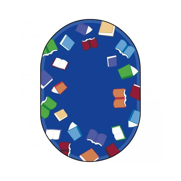 Joy Carpets 2054DD 7 ft. 8 in. x 10 ft. 9 in.Fly Away with Reading Oval Area Rug  Multi Color