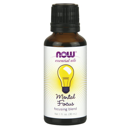NOW Essential Oils, Mental Focus Oil Blend, Centering Aromatherapy Scent, Blend of Pure Essential Oils, Vegan, (Best Essential Oils For Mental Focus)