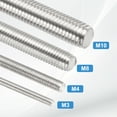 thumbnail image 5 of M10x90mm Fully Threaded Rod, 1Set 304 Stainless Steel Threaded Rods Bar Studs Right Hand Threads with Nut Square Washer for Structural Anchoring Fastening Screw, 5 of 7