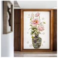thumbnail image 2 of Chinese Style Lotus Flower Classical Vase Wall Sticker Pearl Transparent decal Peel and Stick Removable Wall Stickers Living Room Art Wall Decals Home Entrance Backdrop Decoration, 2 of 9