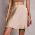 thumbnail image 4 of JIAYUE Women's Skirts Satin Mini A Line Solid Color High Waist Elastic Cute Silk For Daily Wear Female Fashionable Skirt, 4 of 6