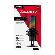 HyperX QuadCast 2 S – USB Microphone, with RGB Lighting, Streaming and Podcasting, with On-Board Controls, LED Lighting, Removable Shock Mount, PC, Mac, USB-C - Black