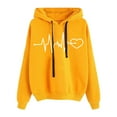 thumbnail image 1 of WEAIXIMIUNG Sweat à Rayures pour Femmes Grande Taille Pull Décontracté Imprimé à Manches Longues avec Capuche, 1 of 3