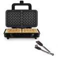 thumbnail image 3 of i Kito Mini Easy-Grip Waffle Tongs Lift Turner Holder, Non-Slip Silicone Handle Black, 3 of 6