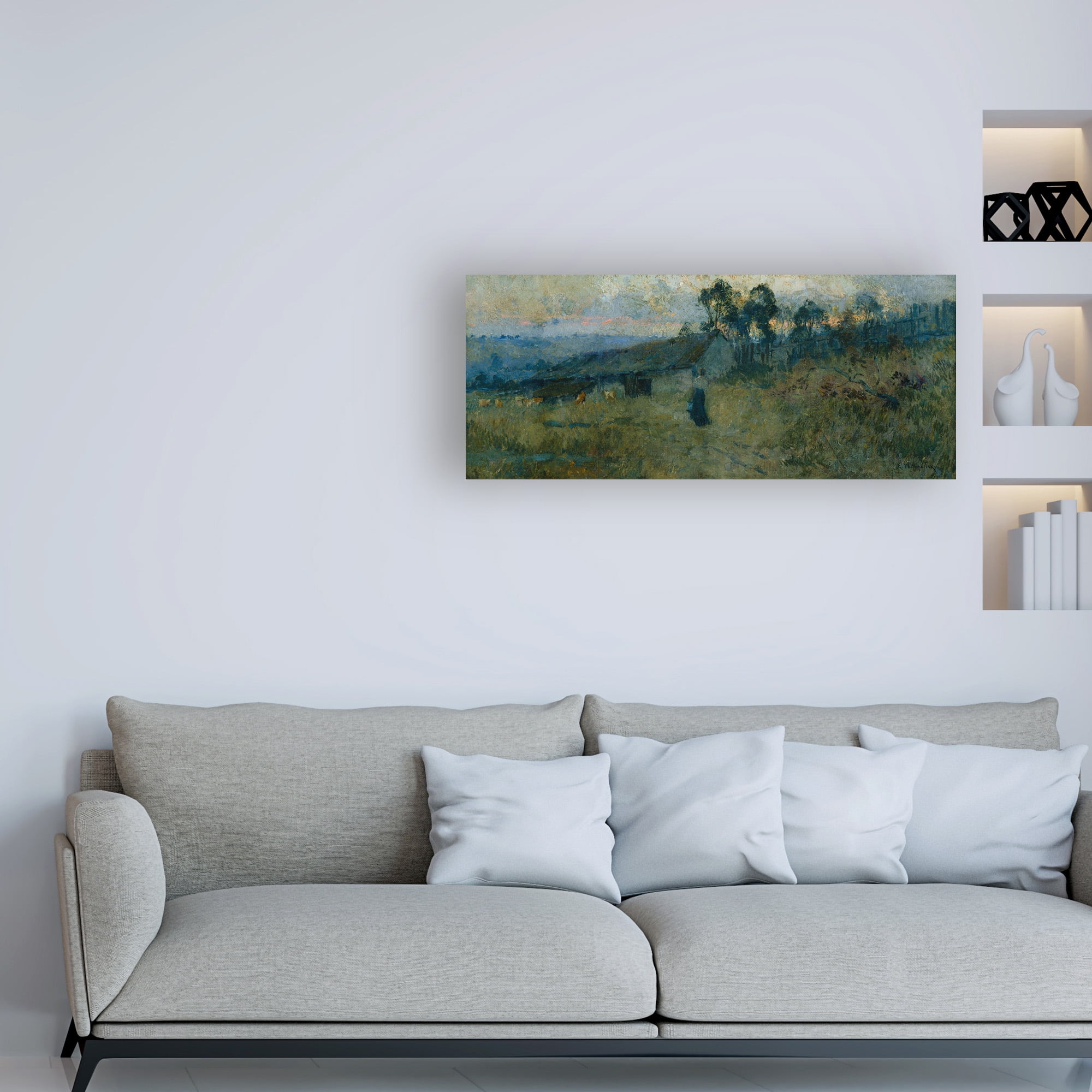 Trademark Fine Art 'The milking shed' Canvas Art by E Phillips Fox