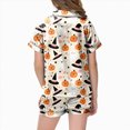 thumbnail image 6 of CAUYDY Halloween Pajamas Kids Girls Pajamas 2-Piece Pjs Set Kids Short Sleeved and Shorts Jammies Casual Wear Girls' Sleepwear Lounge Clothes Beige Sizes 4-5 Years, 6 of 7