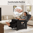 thumbnail image 6 of Power Recliner Chair with Heated & Massage, Adjustable Electric Lazy Boy Reclining Chair with Lumbar Support Pillow, Soft Fabric, Black, 6 of 7