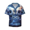thumbnail image 2 of Lsque Cute Fish Flower Couple print Men's Cuban Collar Short Sleeve Shirt Summer Beachwear Casual Button Down Fashionable Vacation Leisure Shirt-XX-Large, 2 of 7