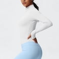 thumbnail image 6 of FNFYFH Women's Cropped Running Workout Jackets Zip Up Slim Fit Yoga Jacket Quick Dry Athletic Tops with Thumb Holes, 6 of 7
