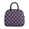 thumbnail image 2 of Purple and Black Checkered Pattern Insulated Leakproof Lunch Box for Work, Lunch Bag for Women Men, Loncheras Para Mujer for Beach Travel Picnic Camping, 2 of 6