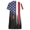 thumbnail image 5 of Dyegold Sundresses for Women Casual Beach - Holiday Dresses for Women Patriotic Round Neck Short Sleeve American Flag Midi Tunic Sundress ​Loose Flowy Swing ​Dress, 5 of 5