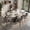 Gray Chairs, variant on IZXGS 5 Piece Dining Table Set for 4, 63" Sintered Stone Table Faux Leather Chairs, White Sintered Stone Top, Metal Pedestal Base, Ideal for Dining Rooms Family Gatherings,Black Chairs