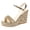 Gold, variant on Women Wedge Platform Sandals Rhinestone Adjustable Ankle Strap Buckle Party Evening Summer Dress Shoes