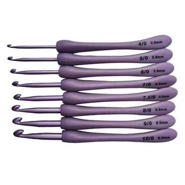 Rushay 8 Pieces Set Crochet Crochet Hooks Ergonomic Handle for DIY Crochet Yarn Sewing