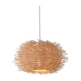 thumbnail image 4 of Fichiouy 40cm Weaving Rattan Ceiling Pendant Light Shade Bird Nest Hanging Lamp E27 Golden, 4 of 8