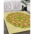 thumbnail image 3 of Ahgly Tapis d'Intérieur Lavable en Machine Carré Transitionnel Brun Doré Foncé, 7 Pieds Carré, 3 of 7