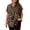 Leopard print khaki, variant on Womens Plus Size Blouses Leopard Print Button Down Loose Fit Casual Short Sleeve Top 1X-5X