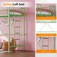 thumbnail image 5 of Zimtown Upgrated Twin Loft Bed with Ladder Metal Bunk Bed with Flat Step Ladder, Green, 5 of 8