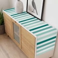 thumbnail image 4 of Teal Ombre Grey Striped Table Runner - 90 Inch Long, Kitchen Dining Table Runner Dresser Scarves, Farmhouse Stripe Modern Farmhouse Decor for Coffee Tables Wedding Party Banquet, 4 of 8