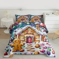 thumbnail image 3 of Manfei Cartoon Gingerbread Man Full Size Comforter Sets,Colorful Christmas Candy Bedding Comforter Set,Happy New Year Bedding Sets For Boys Girls,Microfiber Bedroom Decor Reversible,3pcs, 3 of 9