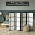 thumbnail image 2 of Red Lantern 4 ft. Short Double Cross Shoji Screen - Black - 4 Panels, 2 of 6