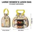 thumbnail image 5 of Pioneer Flower Floral Print Pattern Drawstring Lunch Bag Women - Drawstring Lunch Bag Insulated for Work Office - Stain-Resistant Large Lunchbags for Women with Multi-Pockets, 5 of 5