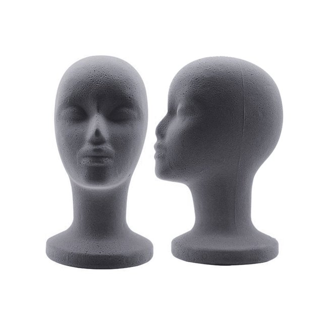 Fashionable Mannequin Foam Female Head for Wig Eyeglass Stand Rack (Grey)