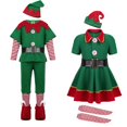 thumbnail image 2 of Disfraz de Navidad de Papá Noel para hombres, mujeres, niñas y niños, conjunto de ropa de disfraces de elfo verde, Cosplay familiar, fiesta de carnaval, Año Nuevo, 2 of 4