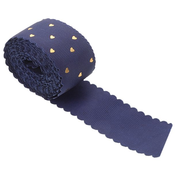 TABLETREANDS Decorativa Azul Oscuro Con Corazones En Oro Para Manualidades Bodas Y Fiestas De Encaje Ondulado