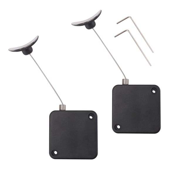 2-Pack Retractable Remote Control Tethers with 2 Wrenches, 6.6 ft / 2 m Length, Black