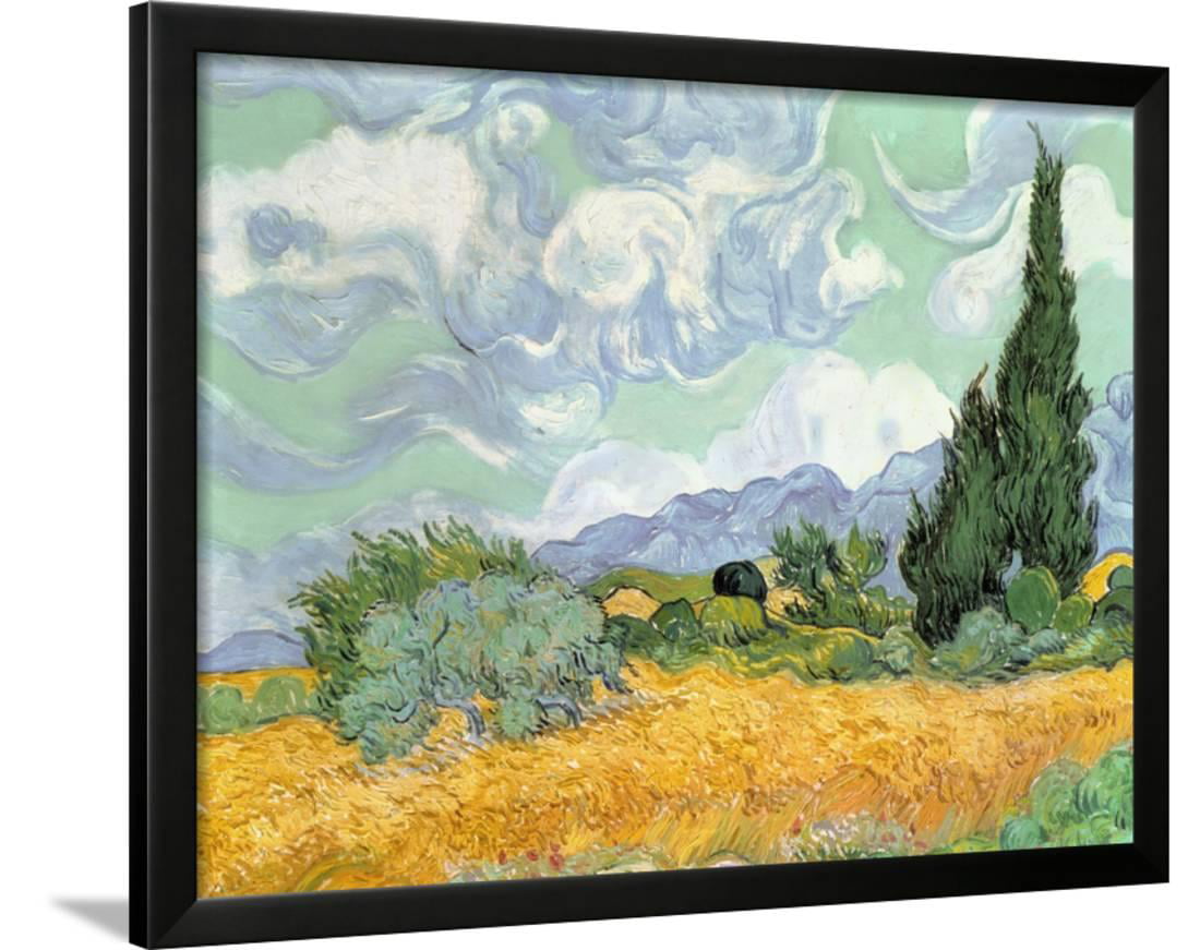 Wheatfield With Cypresses 18 Framed Print Wall Art By Vincent Van Gogh Walmart Com Walmart Com