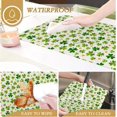 thumbnail image 4 of Shamrock Placemats,Green Clover Table Mats Set of 6,12x18 Inch,Waterproof Oil-Proof Washable and reusable Linen placemats Holiday Party Kitchen Table Decorations, 4 of 6