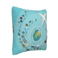 thumbnail image 2 of Bingfone Travelling On Airplane Linen Throw Pillow Covers Cushion Case Pocket Button Vintage Farmhouse Pillowcase For Sofa Couch Bed 16"X16", 2 of 9