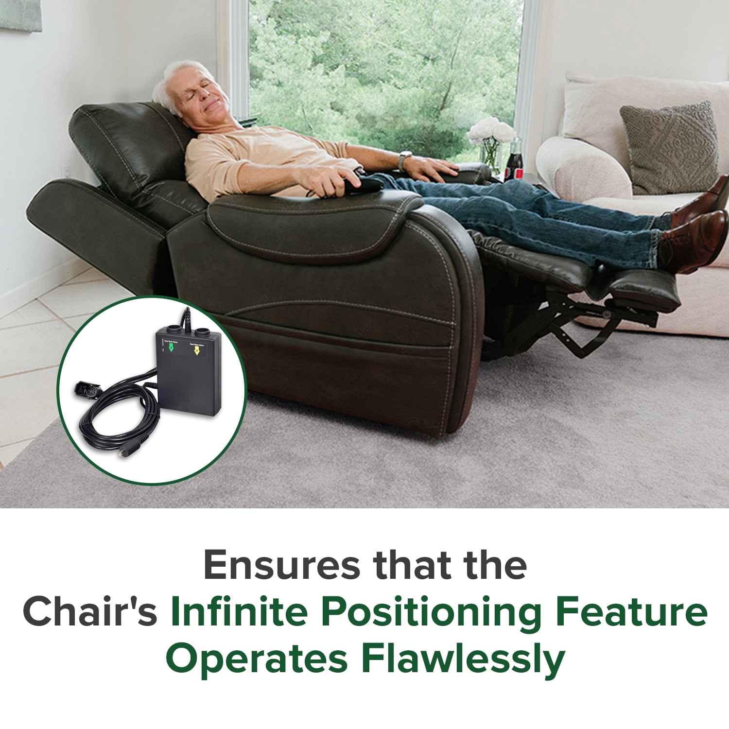 AlveyTech Infinite Position Motor Control Box for Pride Infinity Collection Lift Chairs - (ELE132831) Replacement Parts for Pride Infinity LC-521 & LC-525 and Oasis LC-580 Power Recliner Lift Chair