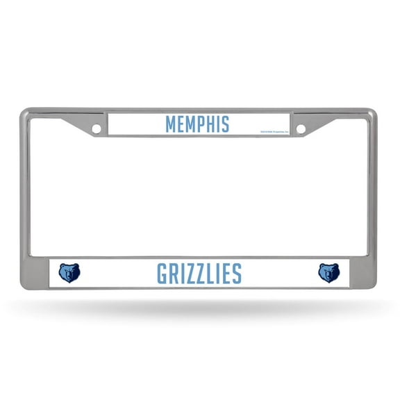 Memphis Basketball Grizzlies Design Basketball - 12" x 6" Standard Size - Chrome Metal License Plate Frame