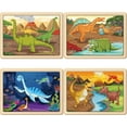 thumbnail image 3 of SYNARRY 4-in-1 Wooden Dinosaur Puzzles for Kids Ages 3-8, 24pcs Each, FSC Certified Educational Jigsaw Puzzle Set, Dinosaur Toys Gifts for 3 4 5 Year Old Boys Girls, 3 of 8