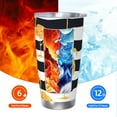 thumbnail image 6 of KLL Gold Flamingo Print 40oz Stainless Steel Insulated Car Cup with Spillproof Lid - Keep Your Drink Hot or Cold on the Go-Straw Three-piece Set, 6 of 8