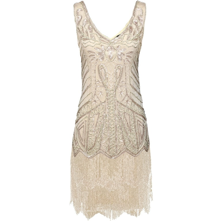 Babeyond women's flapper dresses 1920s v neck beaded fringed great gatsby dress 2025