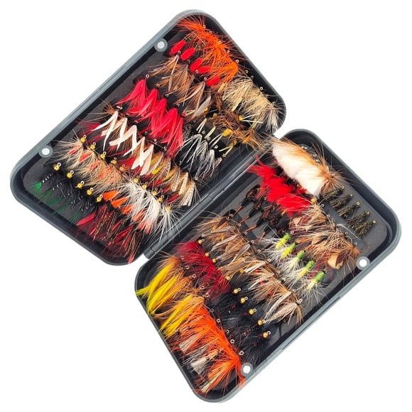 Ximing Fly Fishing Artificial Baits Fishing Gifts Handmade Portable Fly Fishing Lures Set Fly Fishing Baits Kits Fishing Tackle 120 pieces