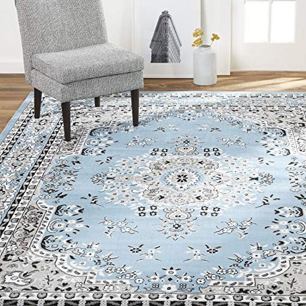 Home Dynamix Premium Sakarya Traditional Medallion Area Rug, Blue/Grey, 5'2"x7'4"