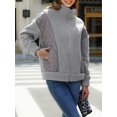 thumbnail image 4 of LSFYSZD Women’s Fuzzy Fleece Jacket Winter Warm Long Sleeve Quilted Patchwork Coat Outerwear, 4 of 9